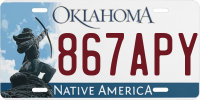 OK license plate 867APY