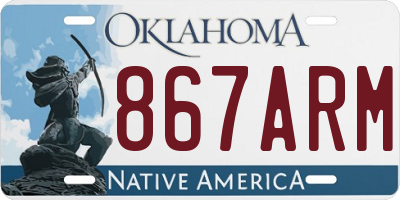 OK license plate 867ARM