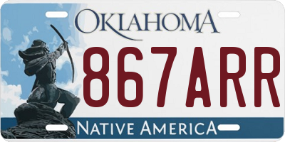 OK license plate 867ARR