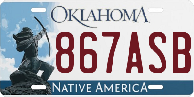 OK license plate 867ASB