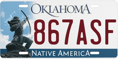OK license plate 867ASF