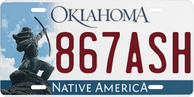 OK license plate 867ASH