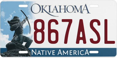 OK license plate 867ASL