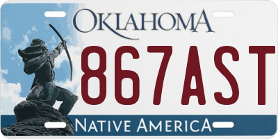 OK license plate 867AST