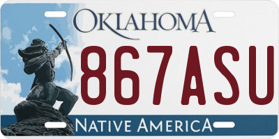OK license plate 867ASU