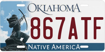 OK license plate 867ATF