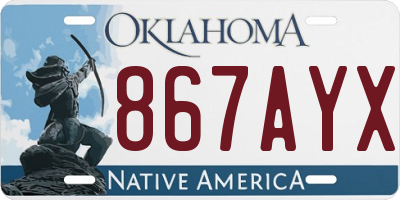 OK license plate 867AYX