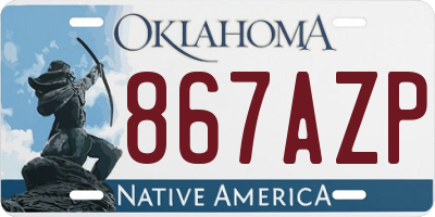 OK license plate 867AZP