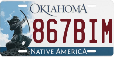 OK license plate 867BIM