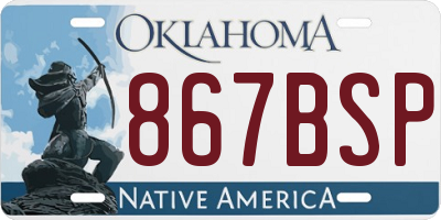 OK license plate 867BSP