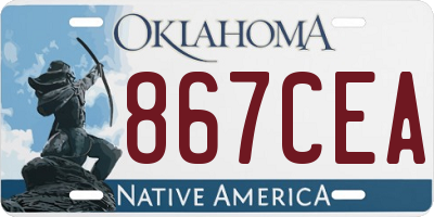 OK license plate 867CEA