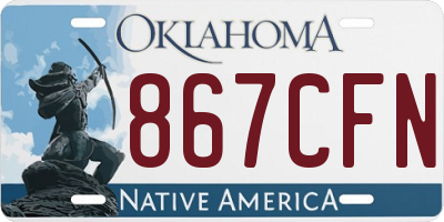 OK license plate 867CFN