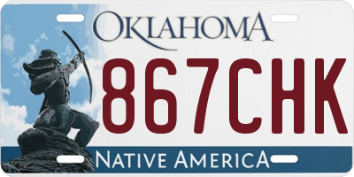 OK license plate 867CHK