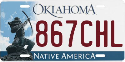 OK license plate 867CHL