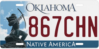 OK license plate 867CHN