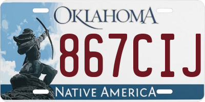 OK license plate 867CIJ