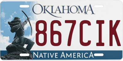 OK license plate 867CIK