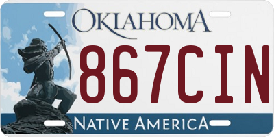 OK license plate 867CIN