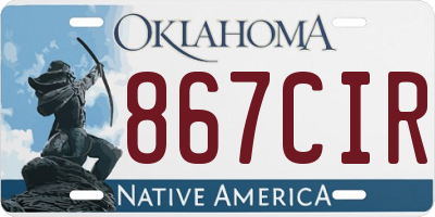 OK license plate 867CIR