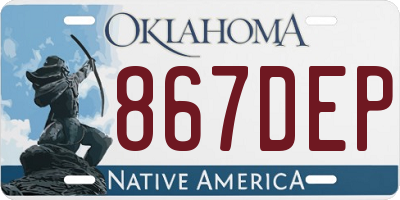OK license plate 867DEP