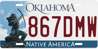 OK license plate 867DMW