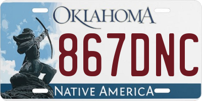OK license plate 867DNC