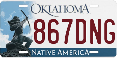 OK license plate 867DNG