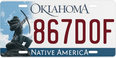 OK license plate 867DOF