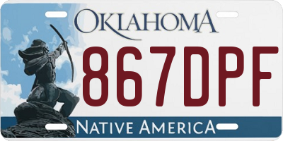 OK license plate 867DPF