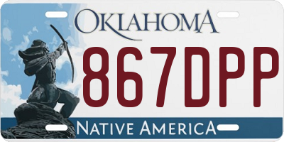 OK license plate 867DPP