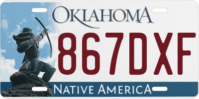 OK license plate 867DXF