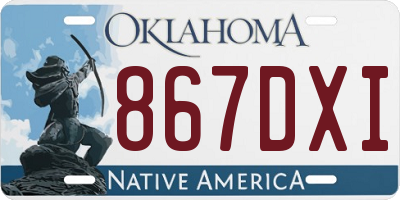 OK license plate 867DXI