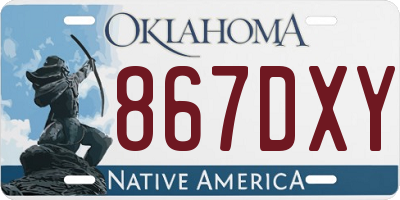 OK license plate 867DXY