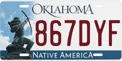OK license plate 867DYF