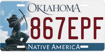 OK license plate 867EPF