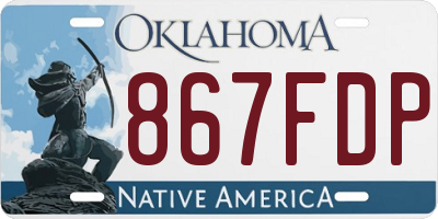 OK license plate 867FDP
