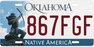 OK license plate 867FGF