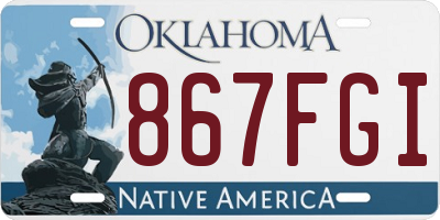 OK license plate 867FGI