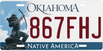 OK license plate 867FHJ