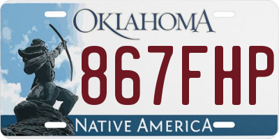 OK license plate 867FHP