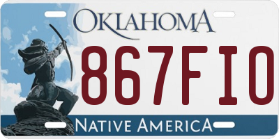 OK license plate 867FIO