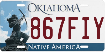 OK license plate 867FIY