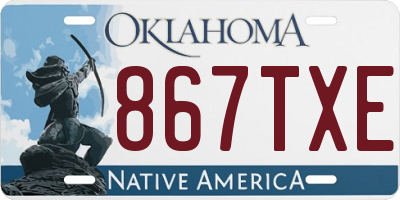 OK license plate 867TXE
