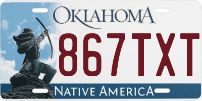 OK license plate 867TXT