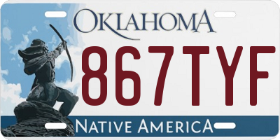 OK license plate 867TYF