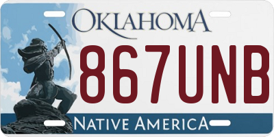 OK license plate 867UNB
