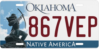 OK license plate 867VEP