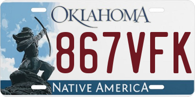 OK license plate 867VFK