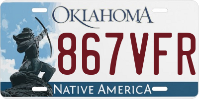 OK license plate 867VFR