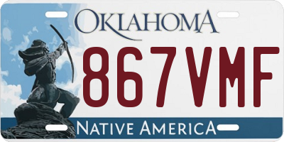 OK license plate 867VMF